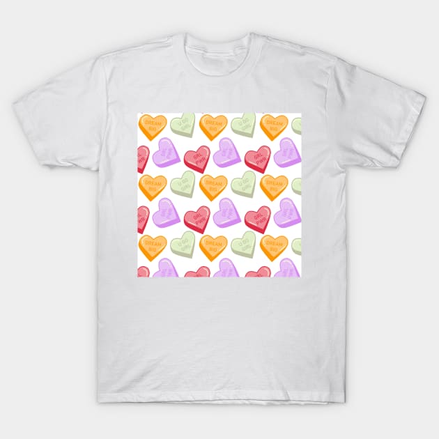 Girl Power heart Candy Pattern T-Shirt by KathrinLegg